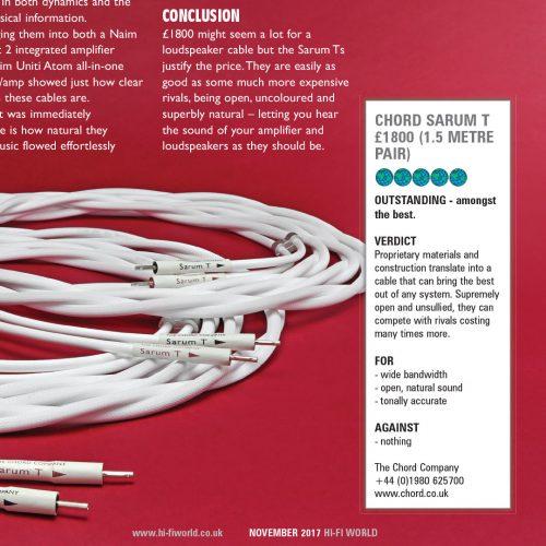 Speaker Cables & Interconnects from The Chord Company