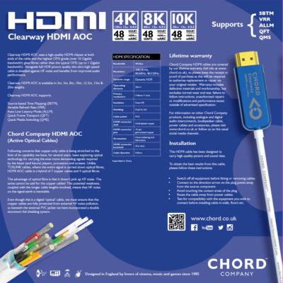 Chord Clearwy HDMI AOC